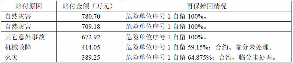 022年上半年财险公司重大赔案"